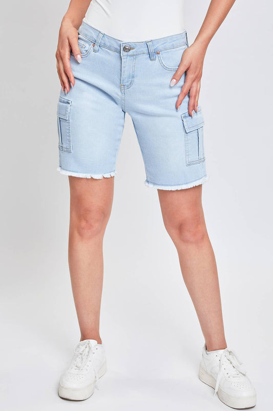 Cargo Bermuda With Frayed Hem