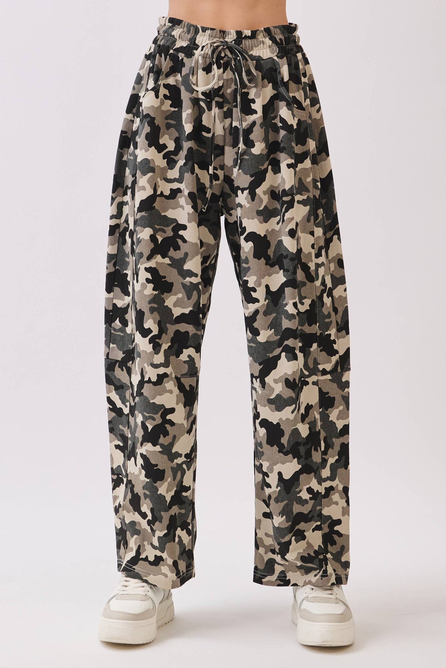 Camo Terry Barrel Pants