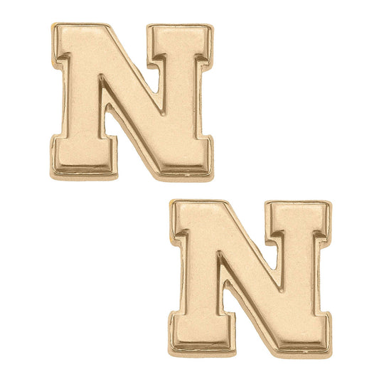 Nebraska Cornhuskers 24K Gold Plated Earrings