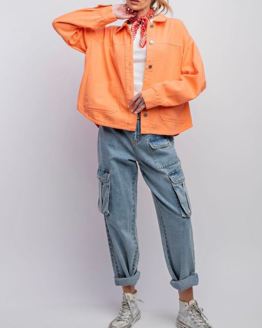 Washed Twill Shirt Jacket