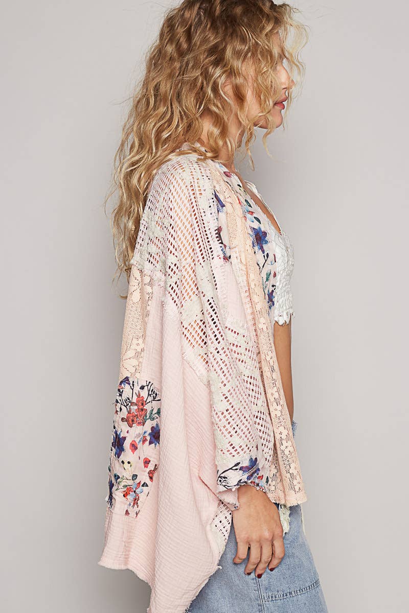 Oversized Floral Double Gauze Cardigan
