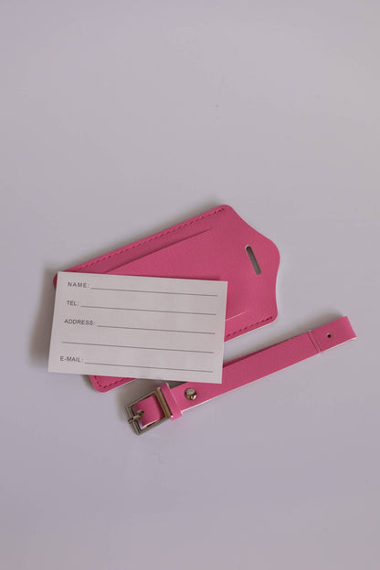 Don't Text I'm Outta Here Luggage Tag Pink