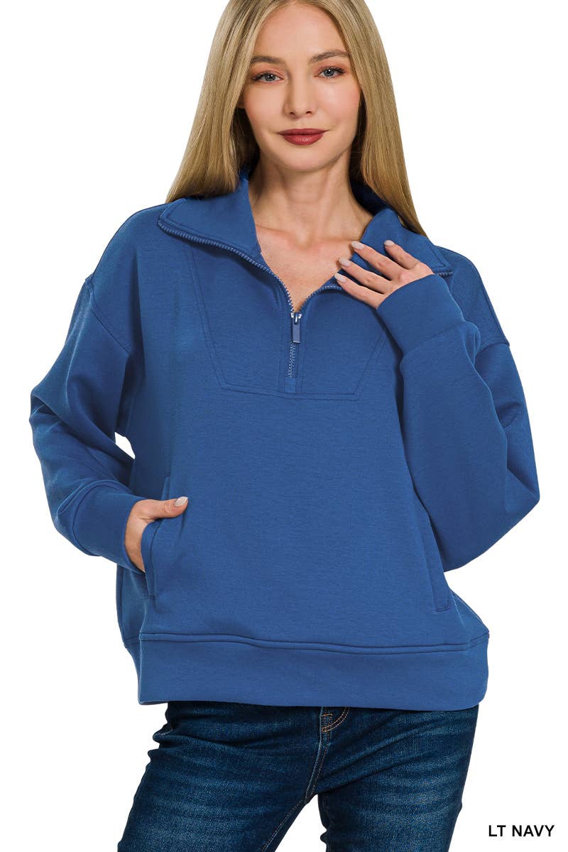 Scuba Half Zip Pullover: LT NAVY