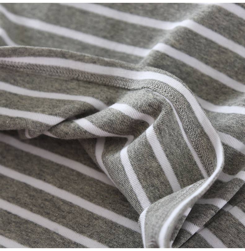 Stripe Tank w Shelf Bra: Grey/White