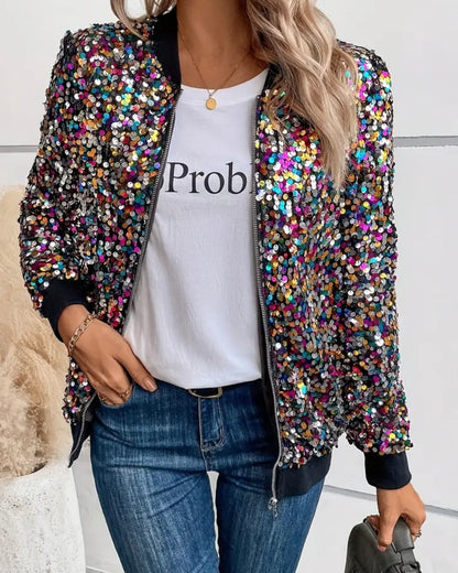 Sequin Bomber Jacket