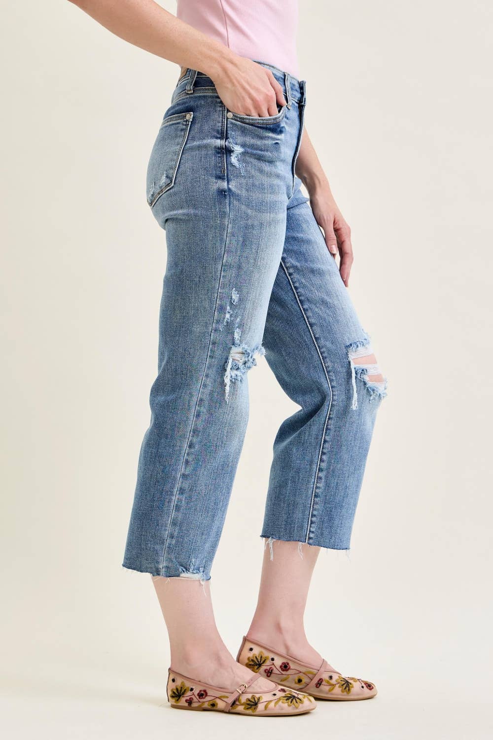 HW Destroy Crop Wide Leg