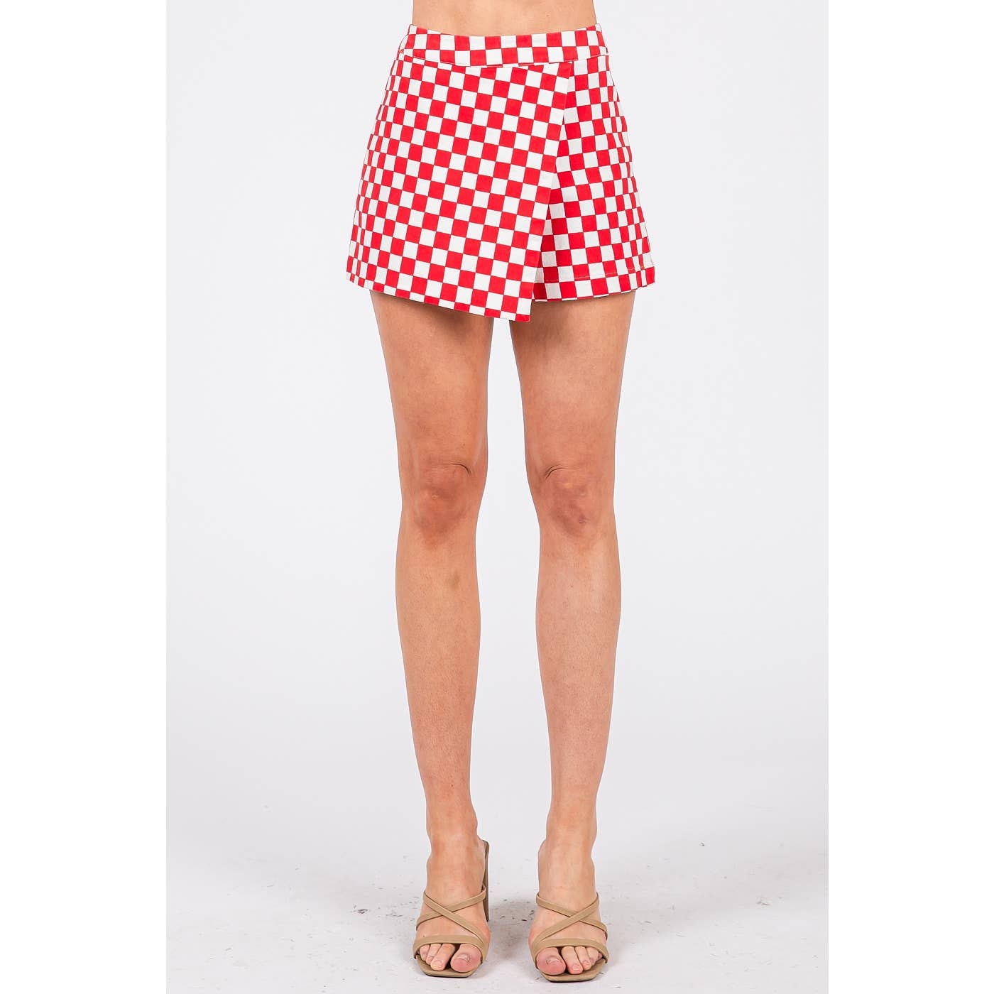GAME DAY CHECKERED WRAP FRONT SKORT