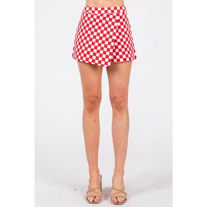 GAME DAY CHECKERED WRAP FRONT SKORT