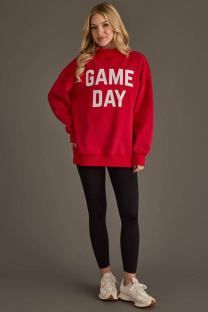 Red Game Day & Sunday Funday Reversible Sweatshirt