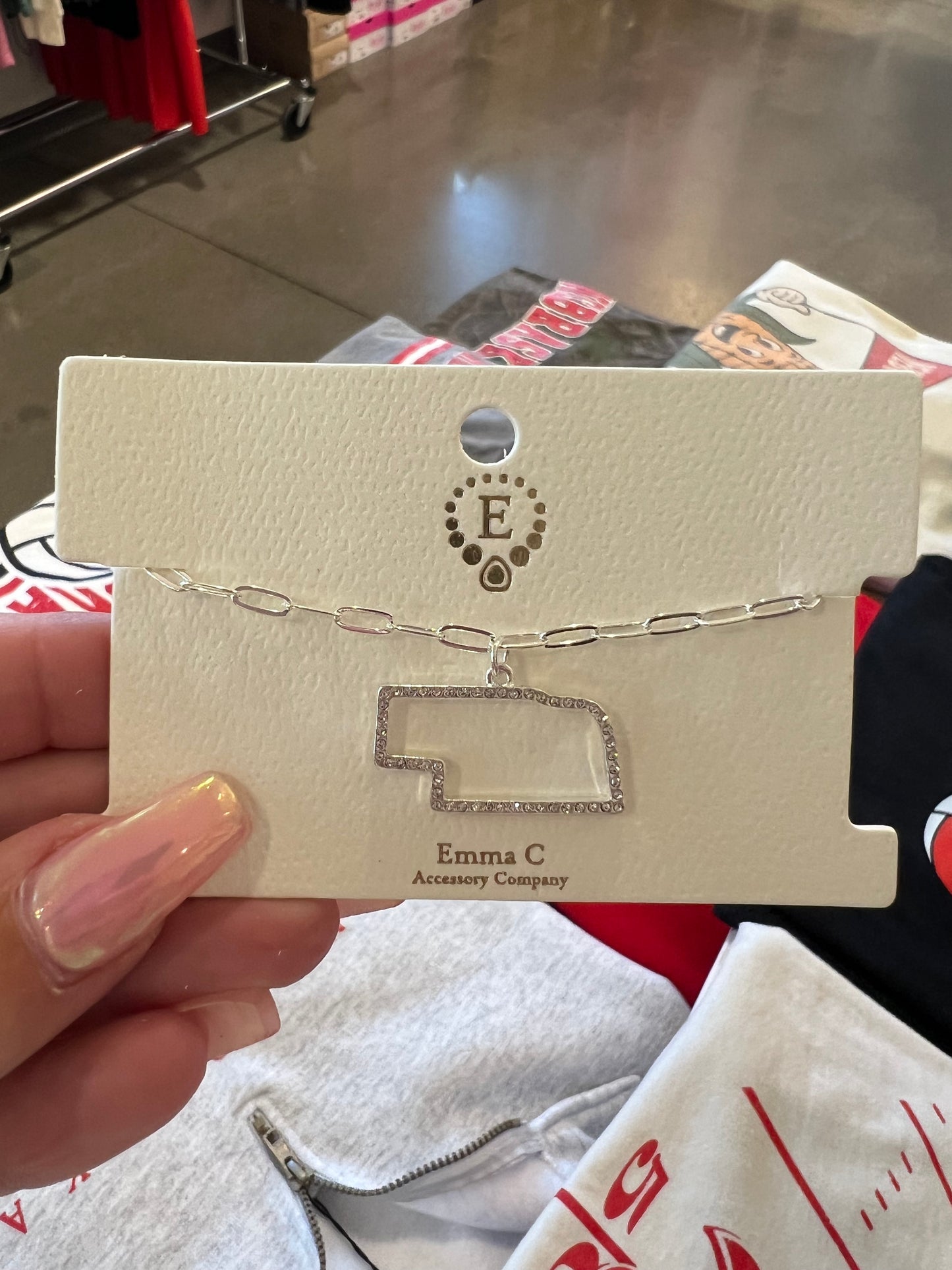 Nebraska Bling Bracelet-Silver