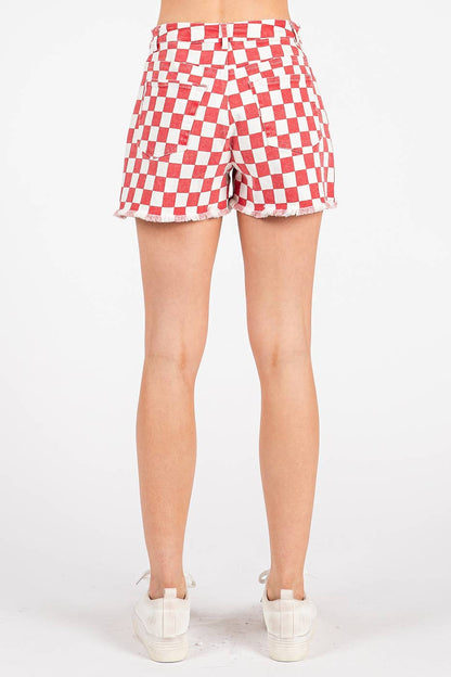 Game Day Checkered Shorts