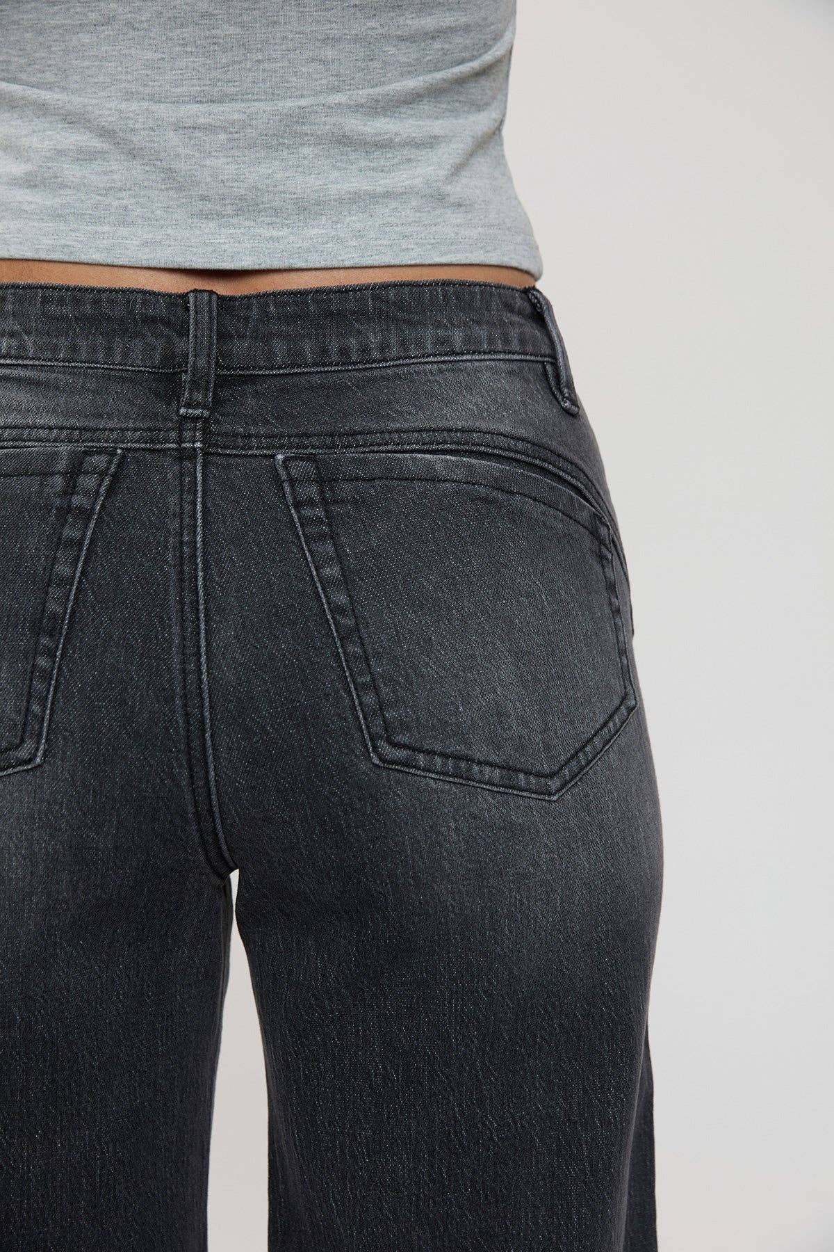 Luxe Bella Seam Detail Wide Leg Jeans