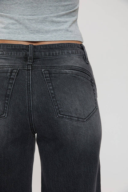 Luxe Bella Seam Detail Wide Leg Jeans