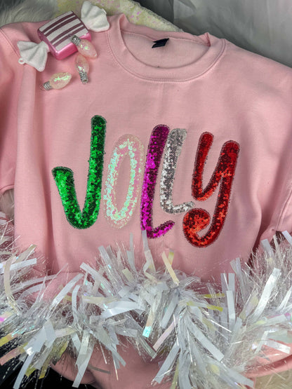 Pink Jolly Merry (Christmas) Sweatshirt