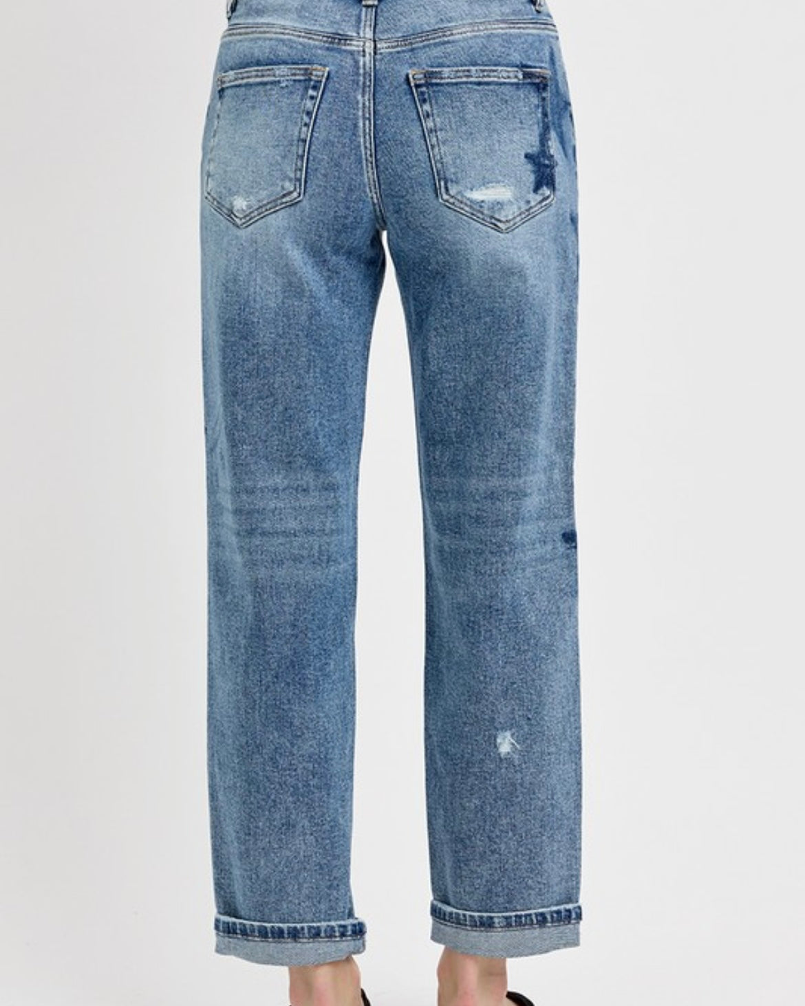 Mid Rise Boyfriend Star Denim