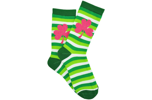 St. Patrick’s Day Shamrock Stripe Crew Sock