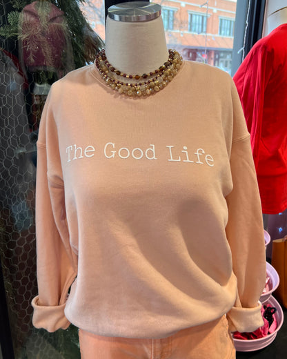 The Good Life Crewneck-Cantaloupe
