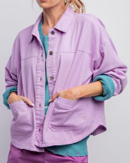 Washed Twill Shirt Jacket