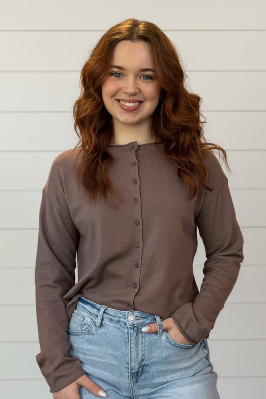 Mocha Button Up Cardigan