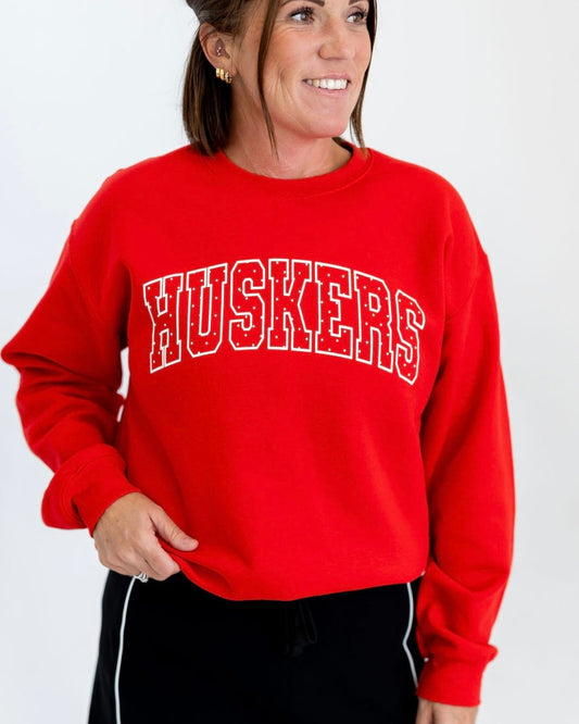 Huskers Polka Dot Red Sweatshirt