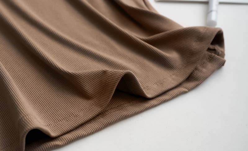 Rib Soft tank top w built in bra: Cocoa