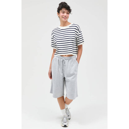 French Terry Bermuda Shorts: HEATHER GRAY