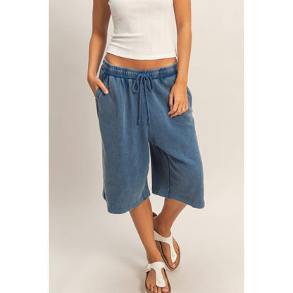 French Terry Bermuda Shorts: NAVY