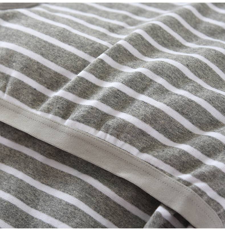 Stripe Tank w Shelf Bra: Grey/White