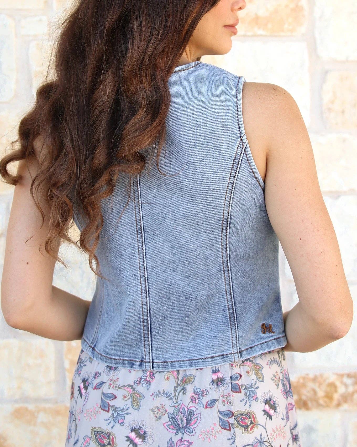 Denim Vest in Mid-Wash