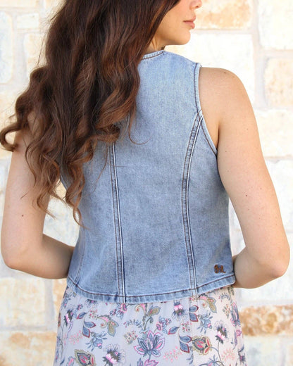 Denim Vest in Mid-Wash