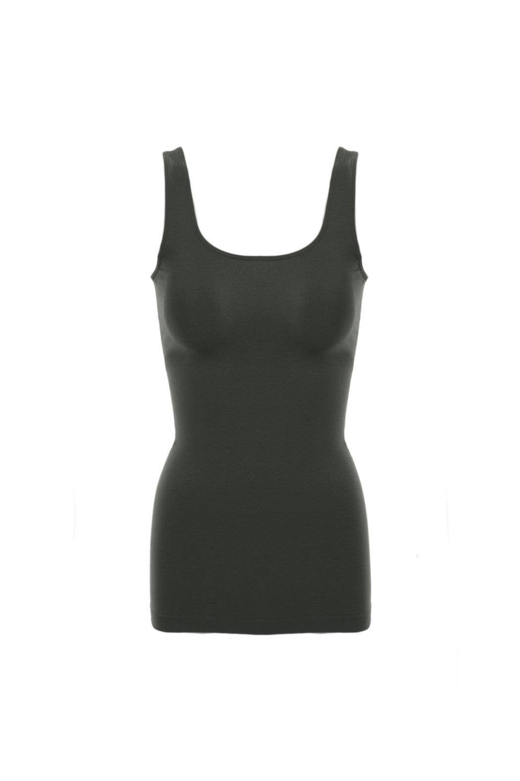 Seamless Scoop Neck Tank Top: Grey