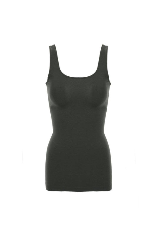 Seamless Scoop Neck Tank Top: Grey