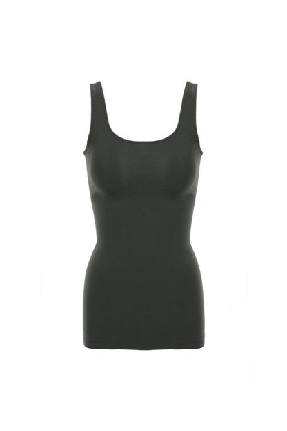 Seamless Scoop Neck Tank Top: Ivory