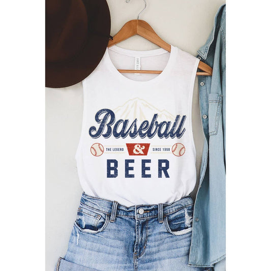 Baseball & Beer Tank (White)