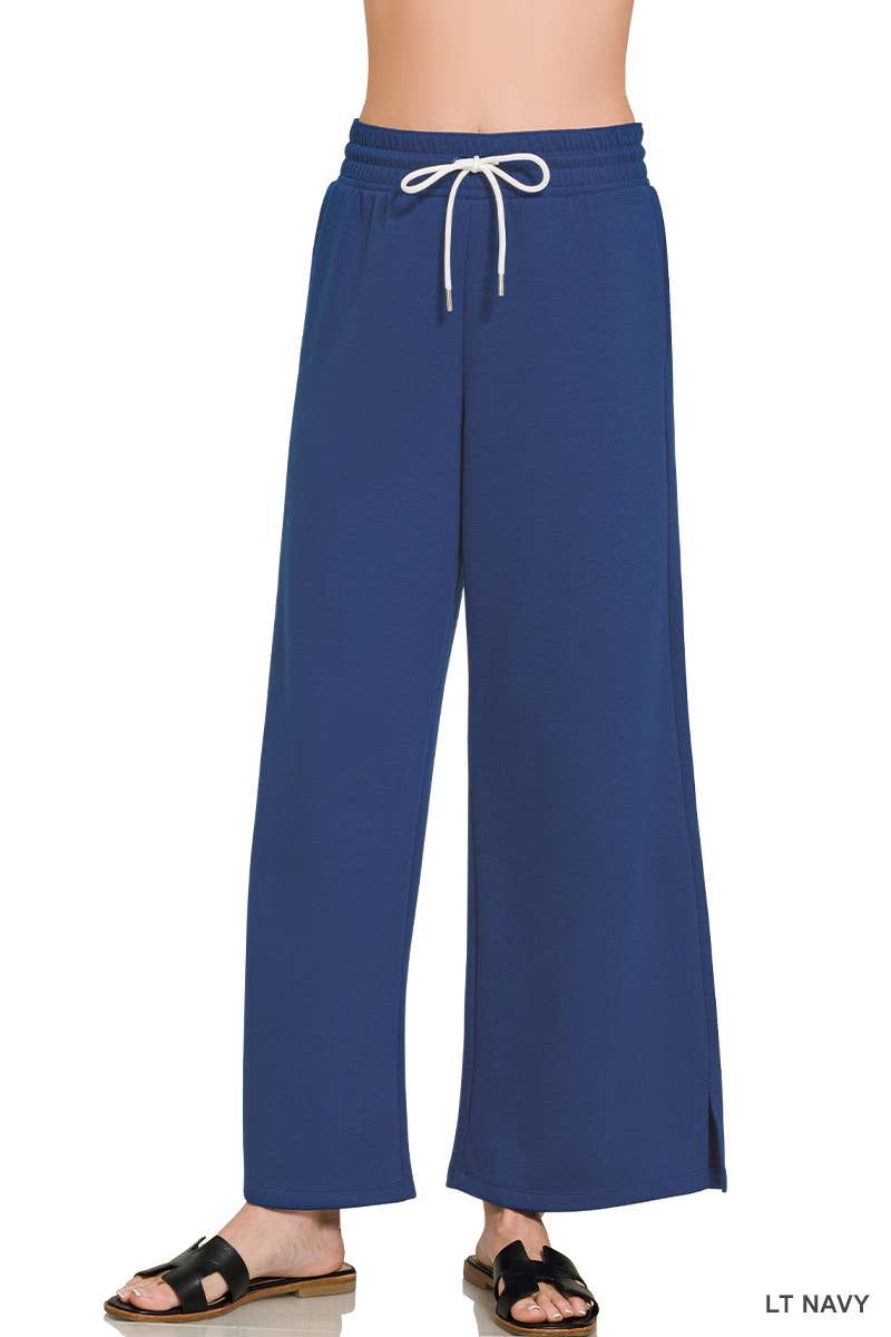 Scuba Flowy Drawstring Pants w/ pockets: LT NAVY