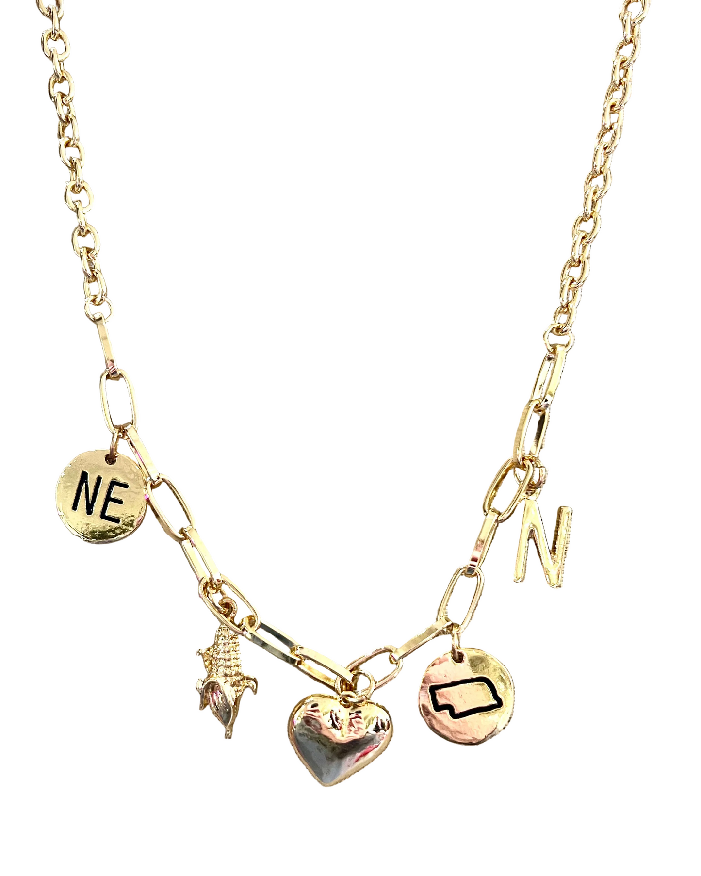 NE Charm Necklace W/Earrings