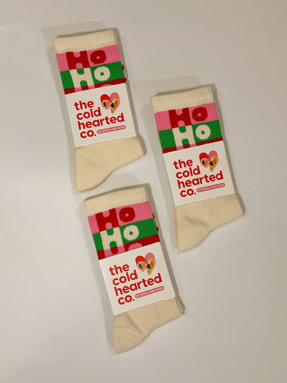 Funny Ho Ho Ho Christmas Crew Socks