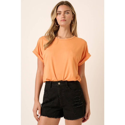 ROUND NECK DOLMAN SHORT SLEEVE TOP