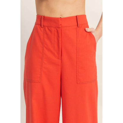 Wide Leg Pants With Pockets: TOMATO