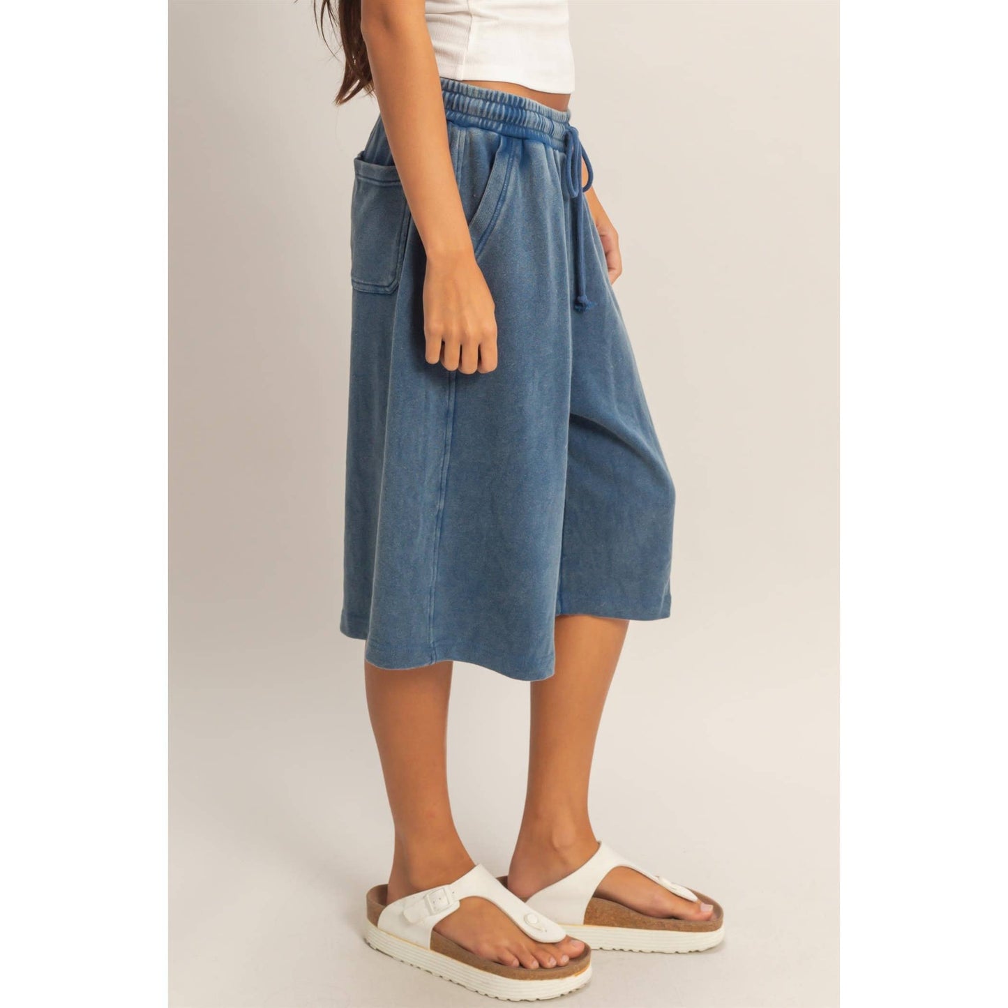 French Terry Bermuda Shorts: NAVY