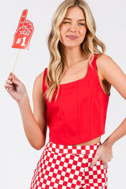 Gameday Corset Seam Detail Tank