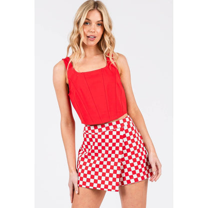 GAME DAY CHECKERED WRAP FRONT SKORT