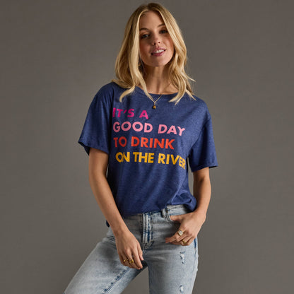 Navy Drink On The River Tee