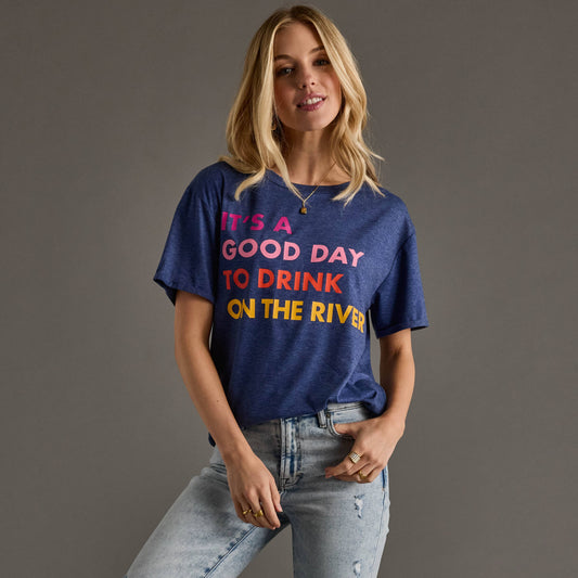 Navy Drink On The River Tee