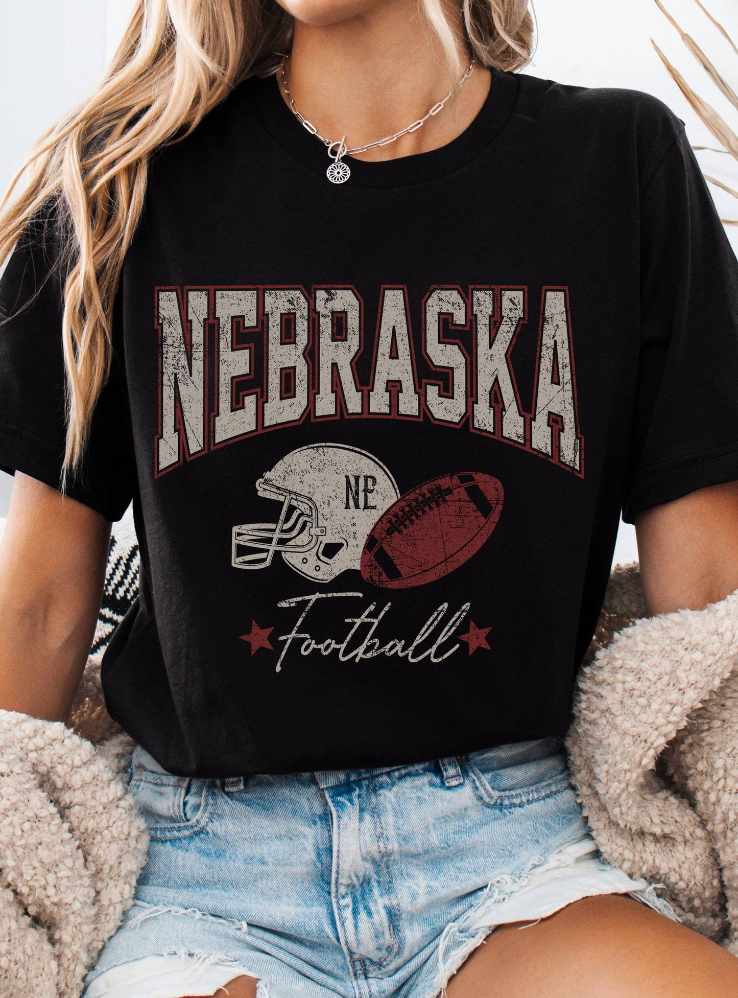 Nebraska Football Tee: Black