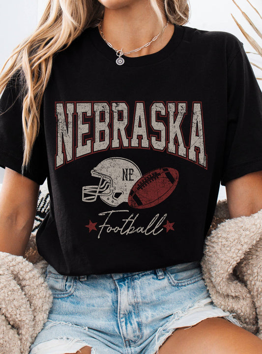 Nebraska Football Tee: Black