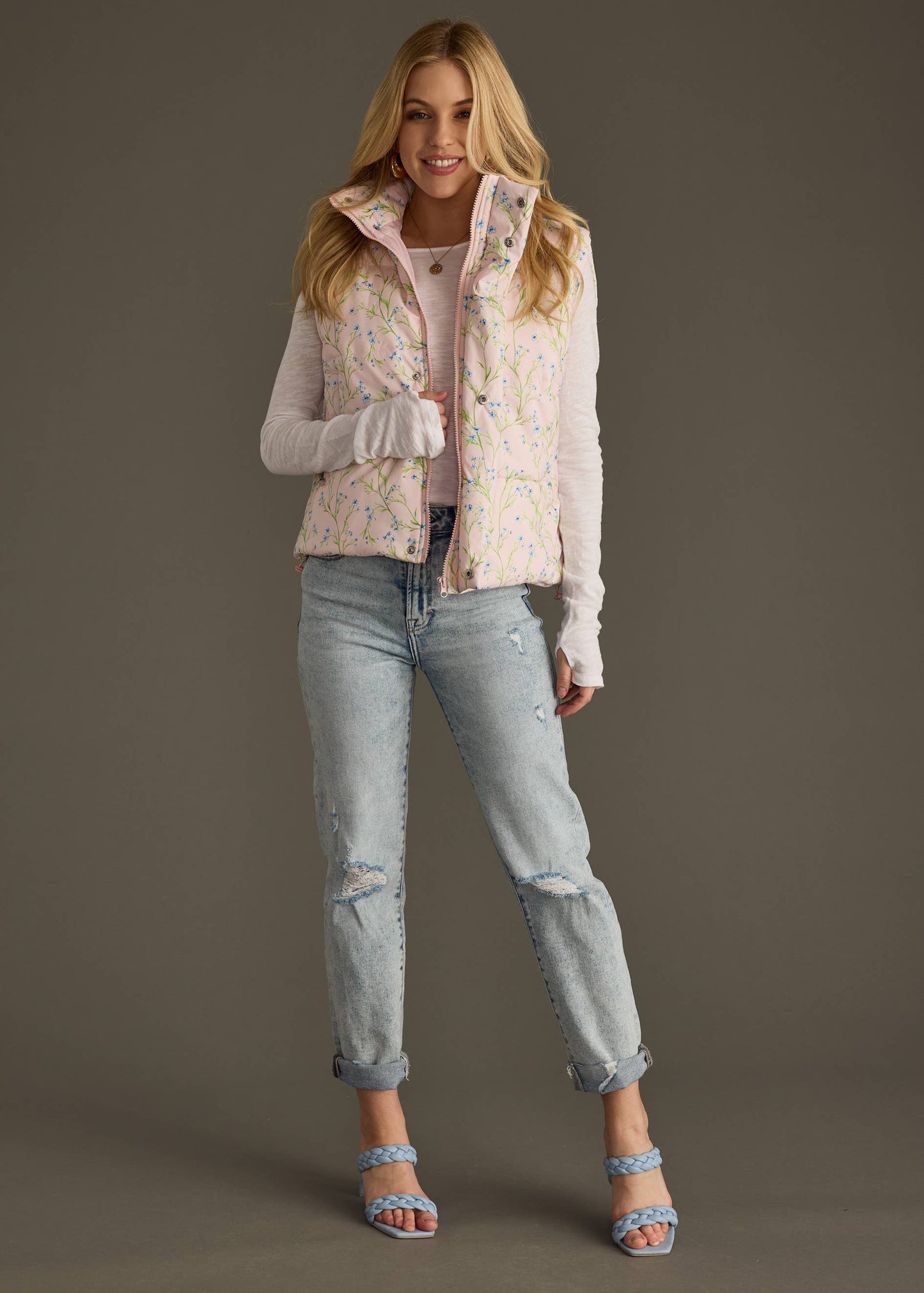 Lt. Pink Floral Vest
