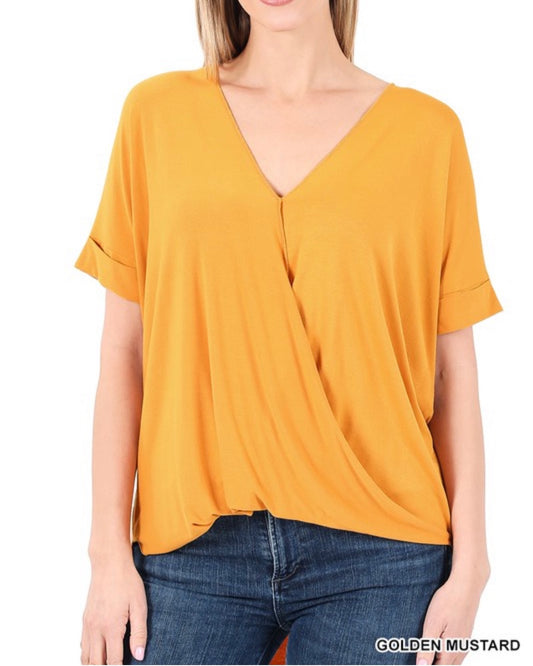 Layered Look Draped Front Top