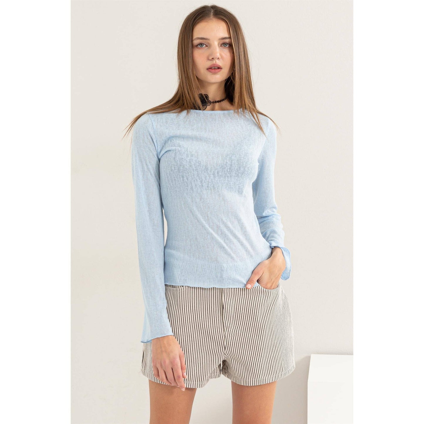 Ribbed Long Sleeve Top