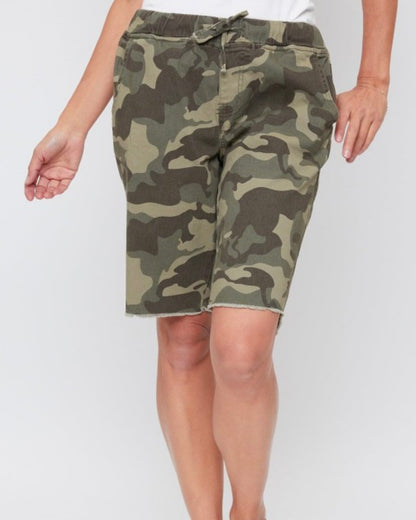 Elastic Waist Camo Bermuda Short